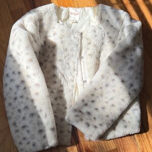 Cat & Jack Kids Faux Fur Jacket - White and Brown